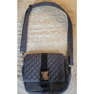 Lug Harness Crossbody Quilted Bag Purse 9"H x 11"W Gray